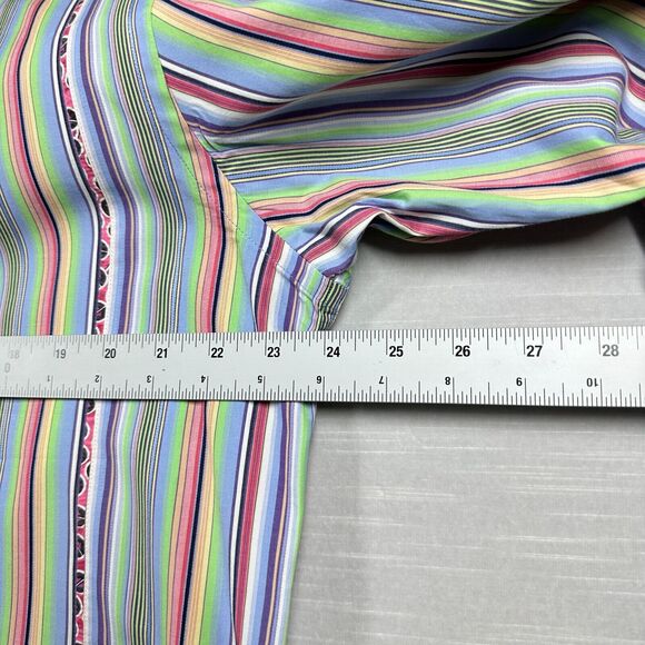 Robert Graham Shirt Mens Colorful Button Up Large Embroidered Striped Floral - Picture 8 of 16